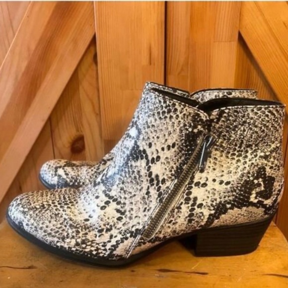 Snake Print Ankle Boots - Picture 1 of 6